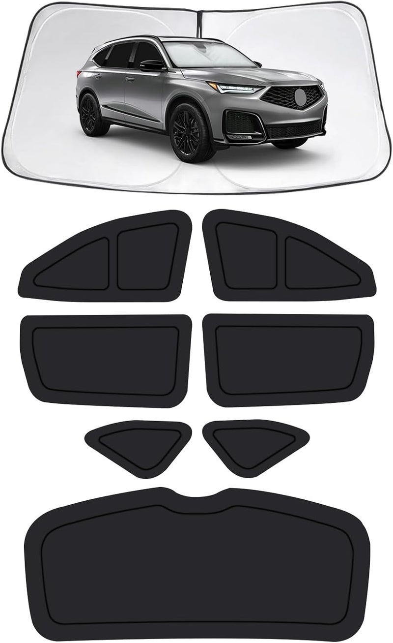 FSHAANY'S Car Window Shades for Acura MDX 2021-2026, Full Car Window Covers for Privacy, Sunshades for MDX Front Rear Windshield Side Windows to Block UV and Protect Privacy(6pcs) - Image 1